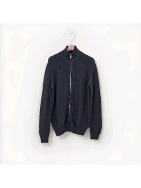 Jack & Jones Premium Baltimore Cardigan L Grey All Season Cotton Zip Up Edgy NWT